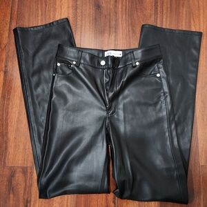 Zara black faux leather pants